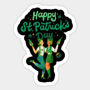 Happy St. Patrick Day - Girl's Party Sticker